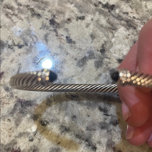 David Yurman CLASSIC CABLE BRACELET Sterling Silver Black Onyx Diamonds, 5mm - Picture 5 of 5